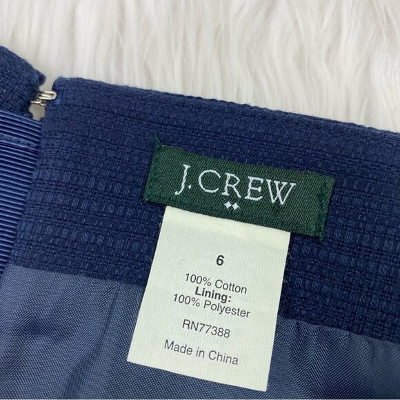 J. Crew Factory Preppy Textured Cotton Mini Skirt Navy Blue Size 6 - Picture 3 of 7